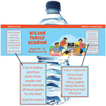 Family reunion theme water labels